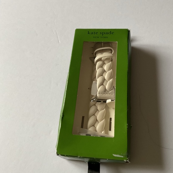 KATE SPADE Braided Leather 38-49mm Band For Apple Watch® WHITE NWT main image 5